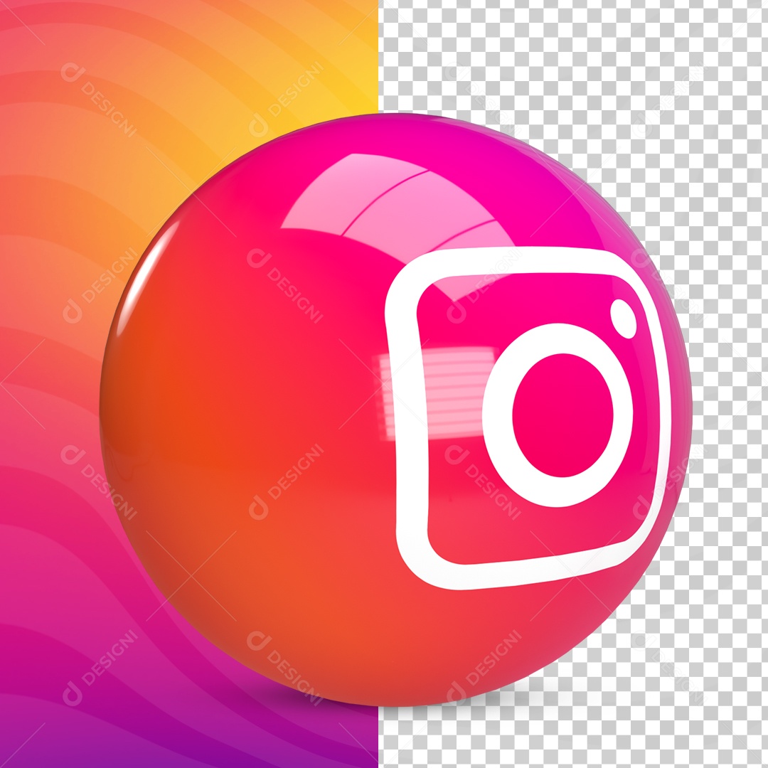 Instagram Elemento 3D Para Composição PSD