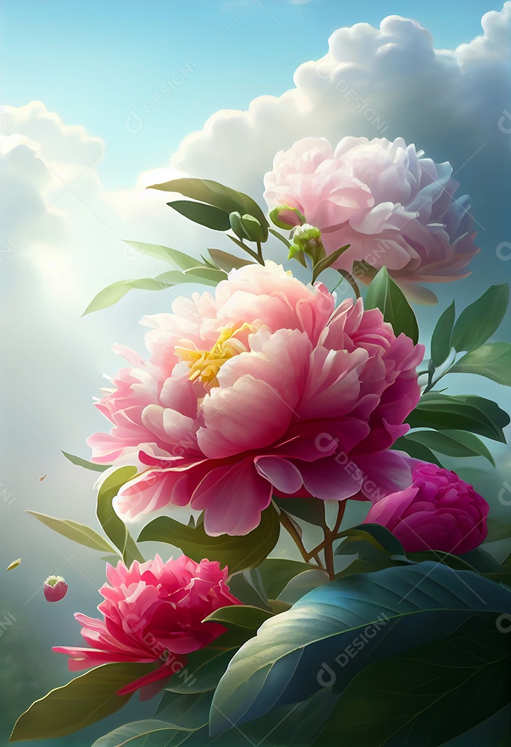 Lindas flores sobre fundo isolado