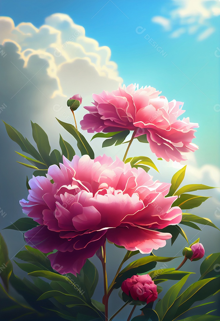 Lindas flores sobre fundo isolado