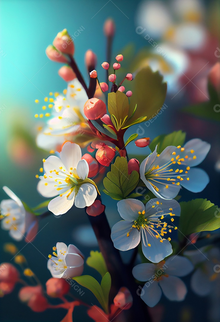 Lindas flores sobre um fundo isolado