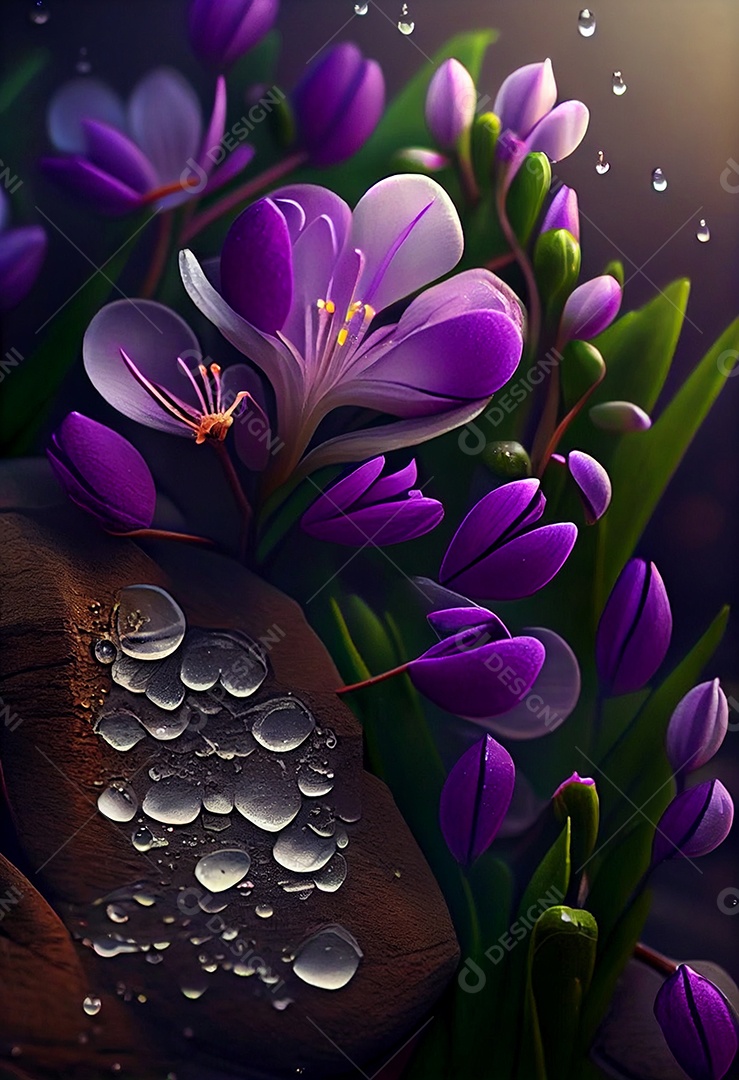 Lindas flores sobre um fundo isolado