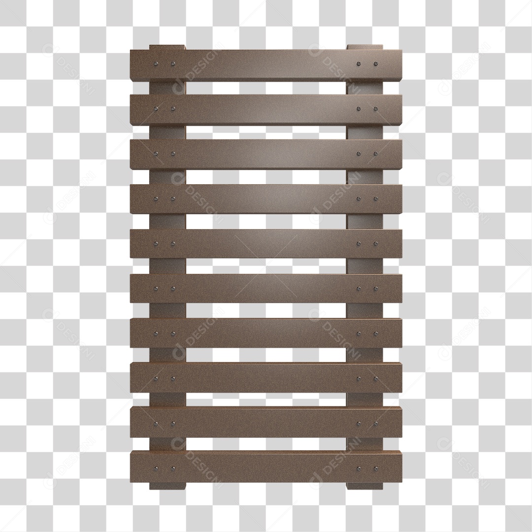 Cerca de Madeira 3D Elemento para Composição PNG Transparente