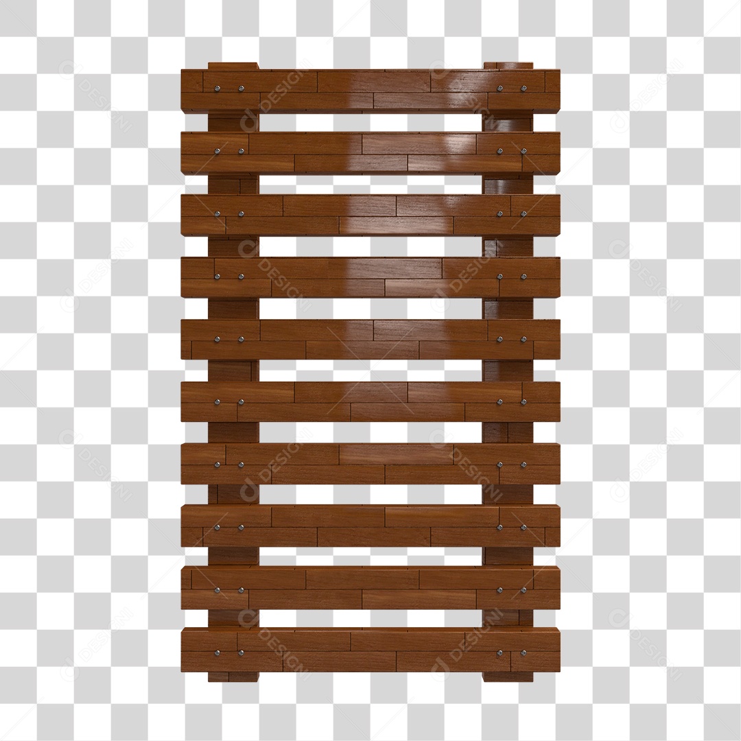 Cerca de Madeira 3D Elemento para Composição PNG Transparente