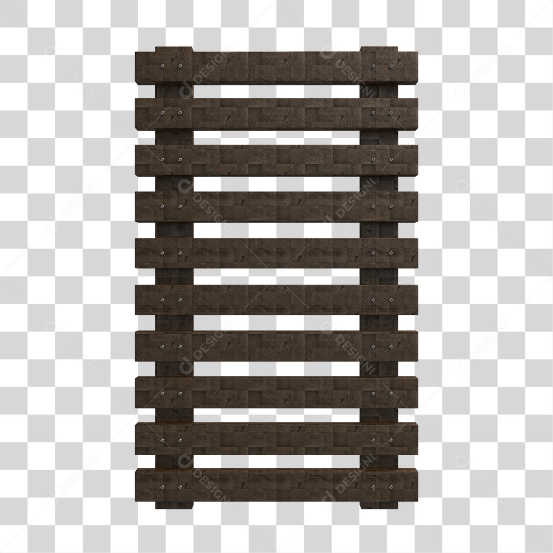 Cerca de Madeira 3D Elemento para Composição PNG Transparente