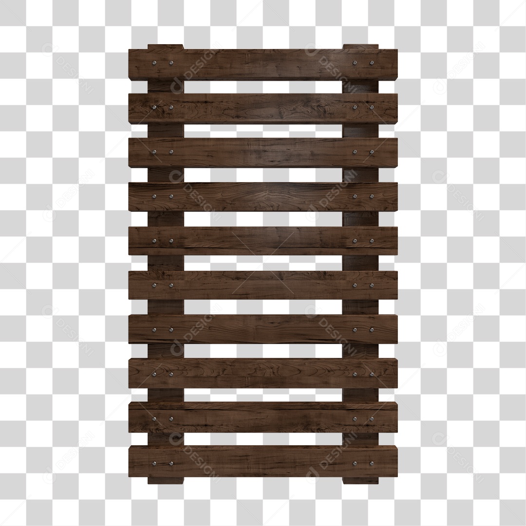 Cerca de Madeira 3D Elemento para Composição PNG Transparente