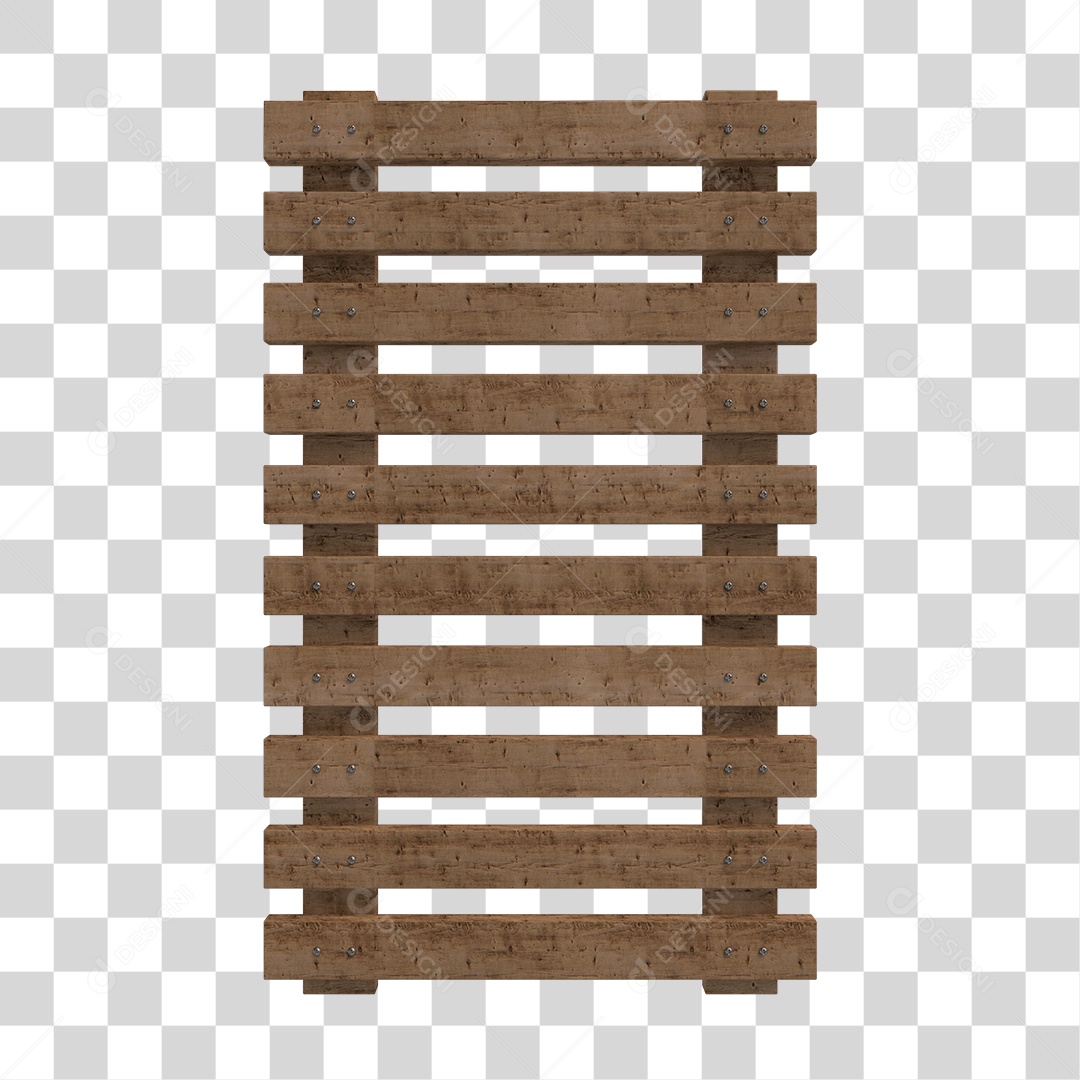 Cerca de Madeira 3D Elemento para Composição PNG Transparente