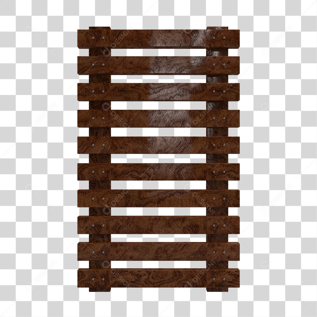 Cerca de Madeira 3D Elemento para Composição PNG Transparente
