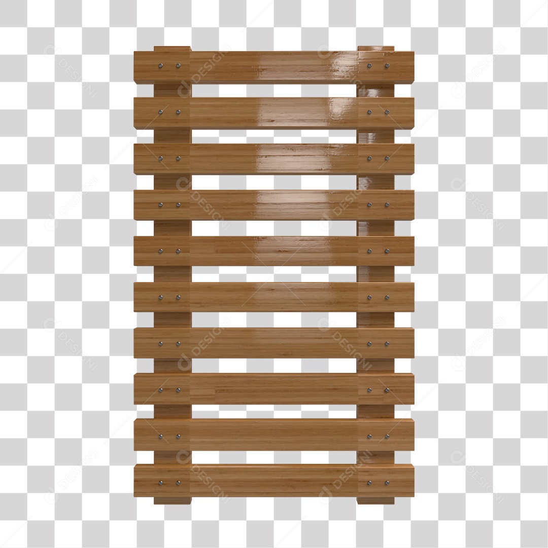 Cerca de Madeira 3D Elemento para Composição PNG Transparente