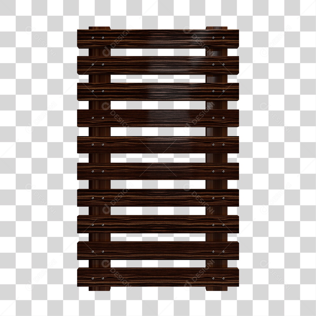 Cerca de Madeira 3D Elemento para Composição PNG Transparente