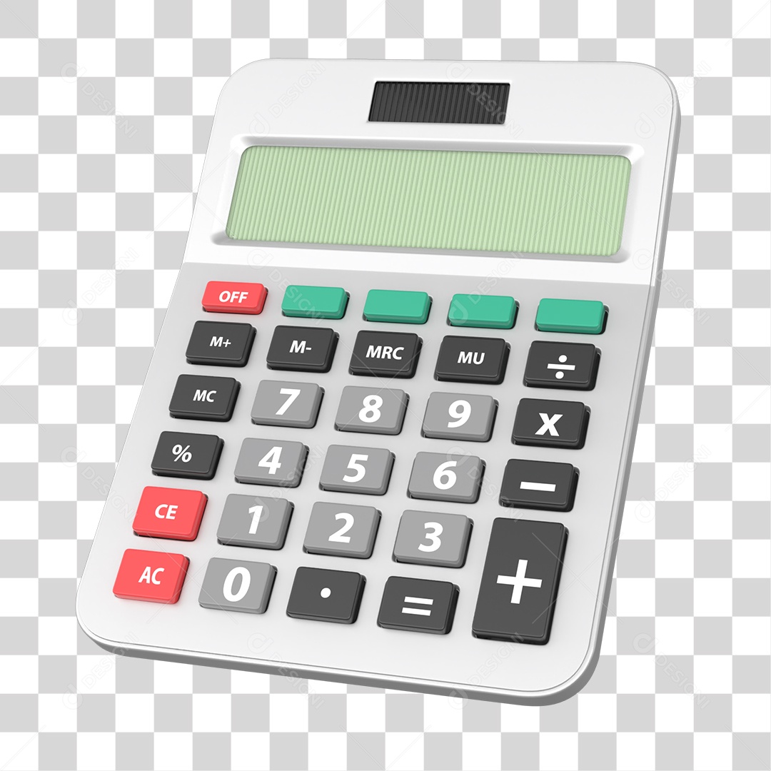 Calculadora Cinza Elemento 3D Para Composição PNG Transparente