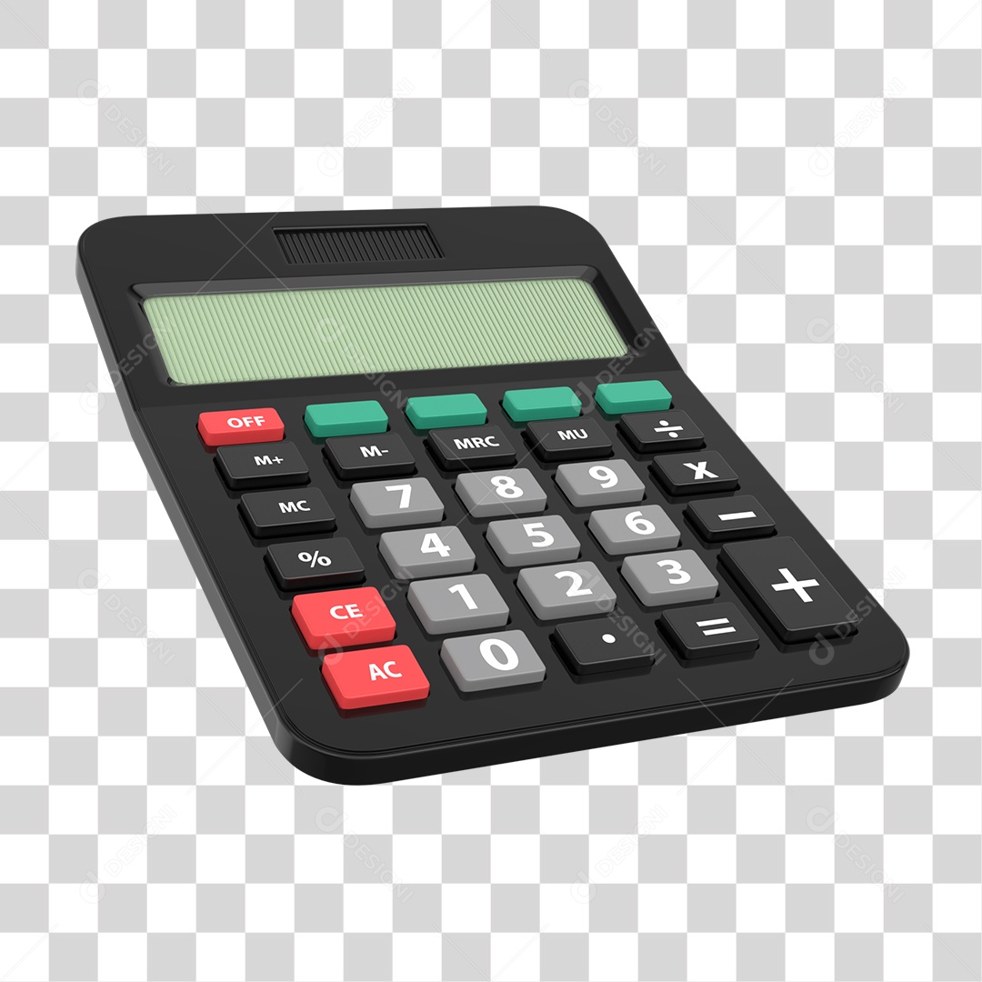 Calculadora Preta Elemento 3D Para Composição PNG Transparente