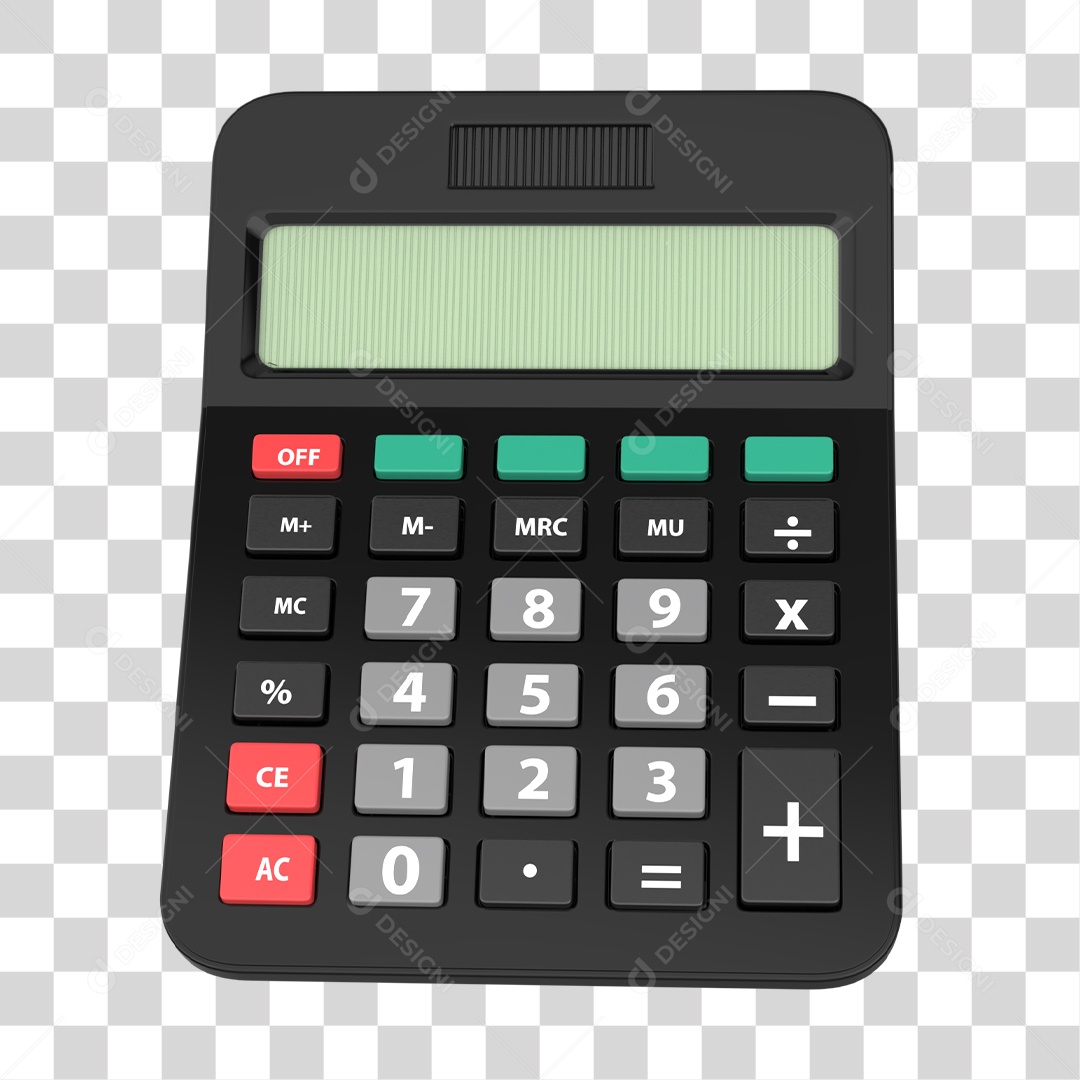 Calculadora Preta Elemento 3D Para Composição PNG Transparente
