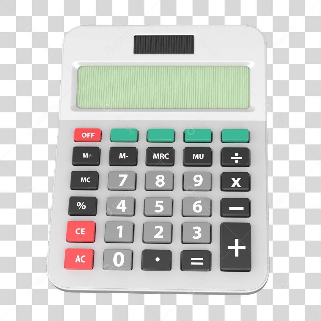 Calculadora Cinza Elemento 3D Para Composição PNG Transparente