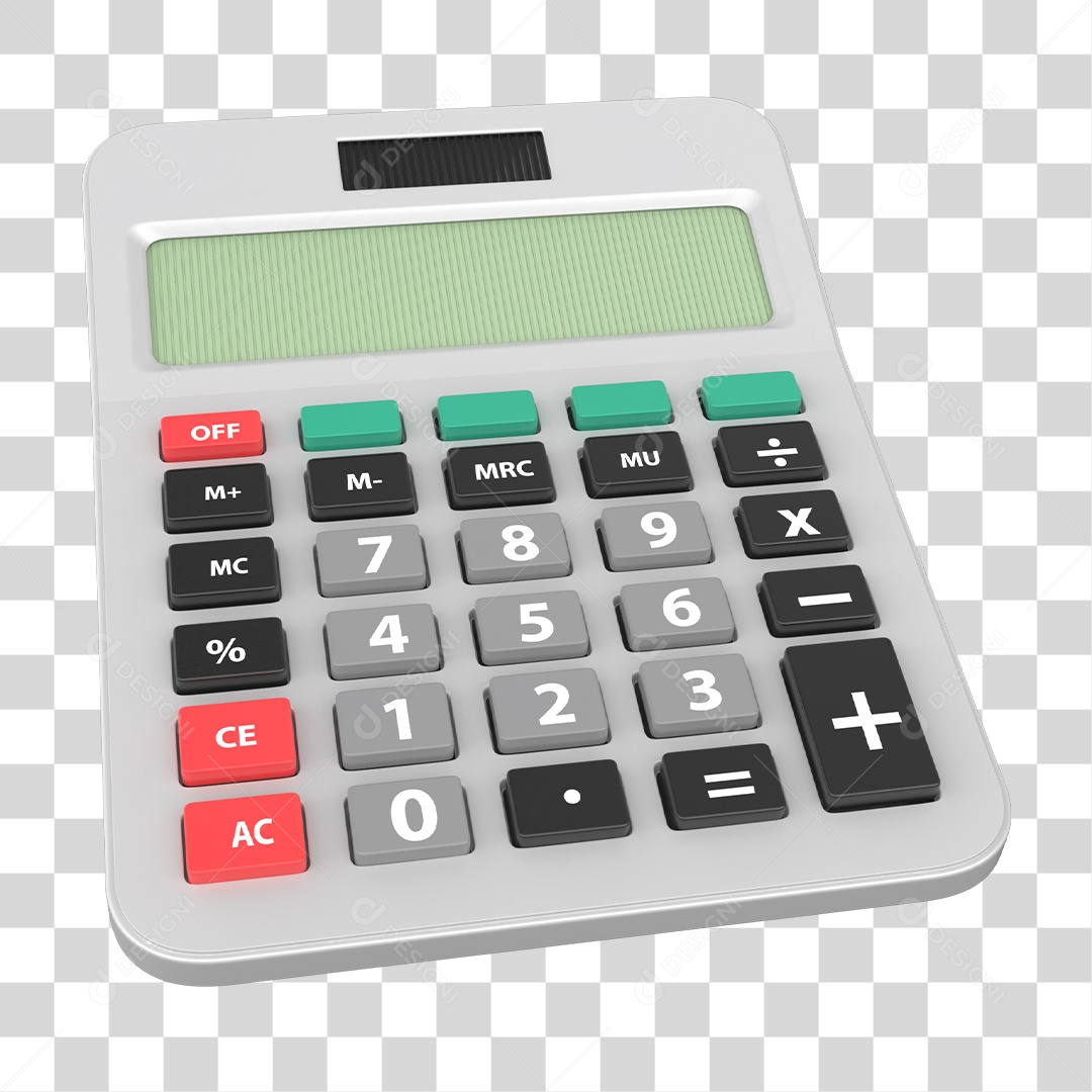 Calculadora Cinza Elemento 3D Para Composição PNG Transparente