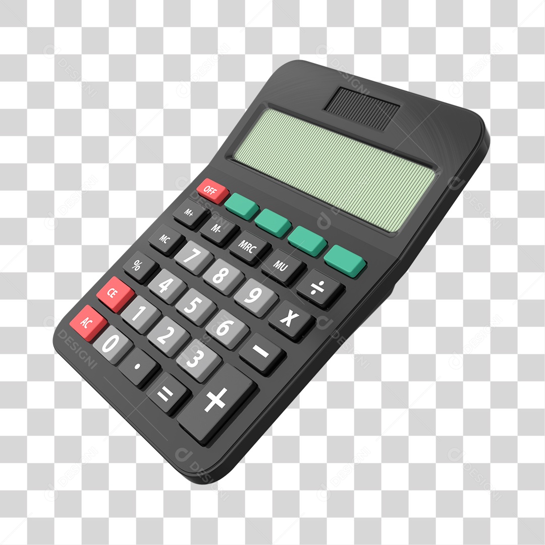 Calculadora Preta Elemento 3D Para Composição PNG Transparente
