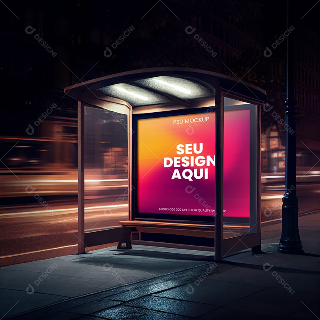 Mockup Placa Outdoor Publicitário Em Calçada PSD Editável