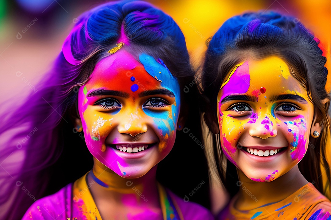 Pessoas indianas comemorando o festival das cores