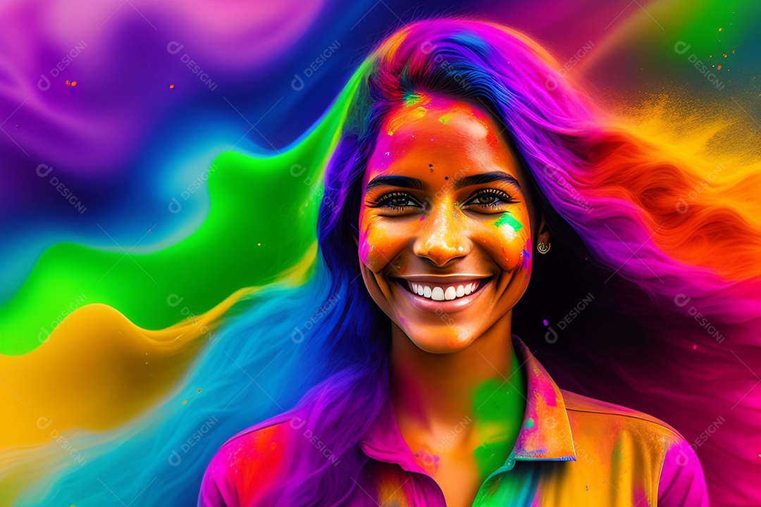 Pessoas indianas comemorando o festival das cores