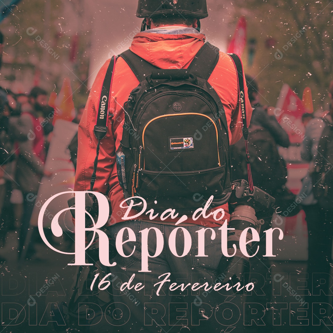 Dia Do Repórter 16 de Fevereiro Social Media PSD Editável