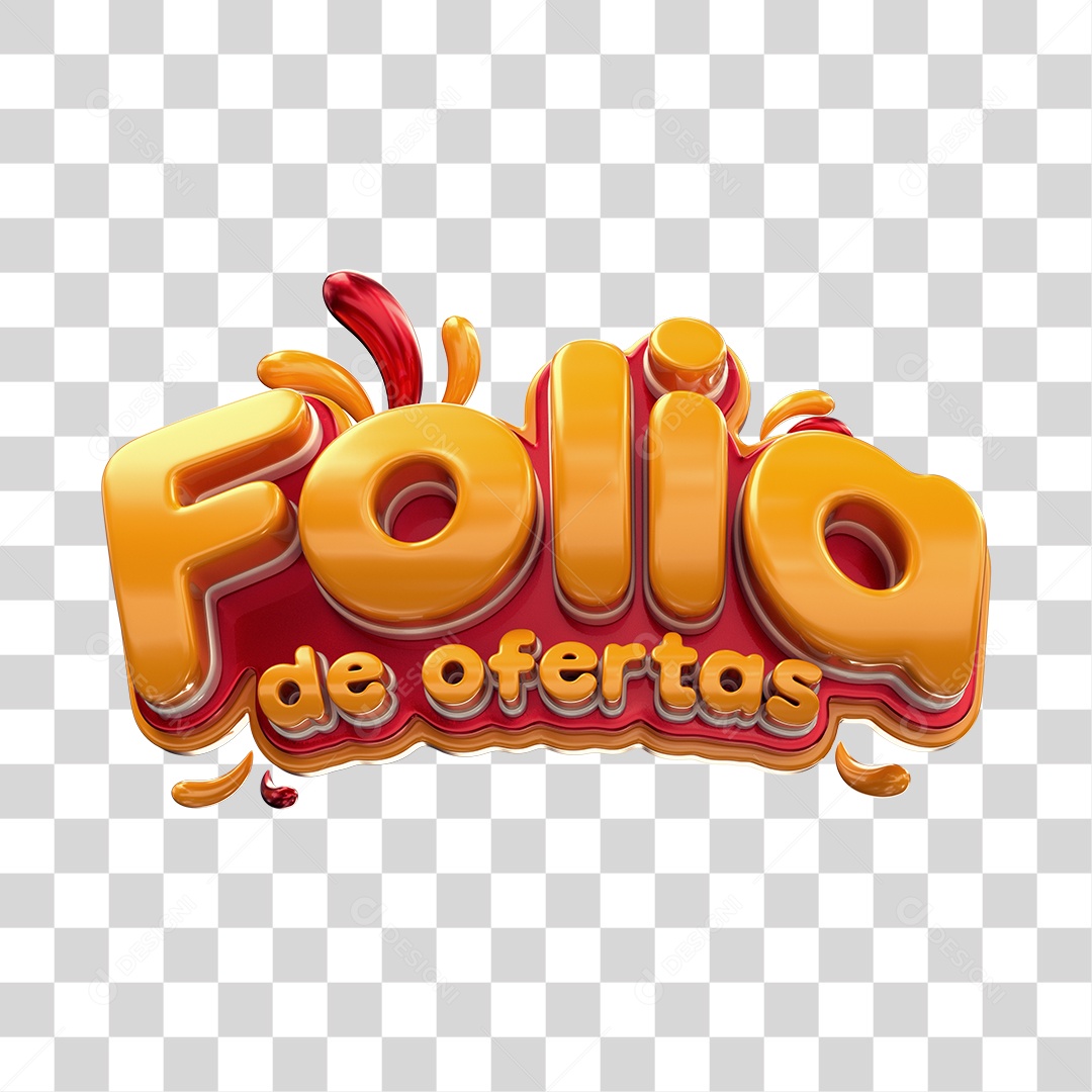 Selo 3D de Carnaval Folia de oferta