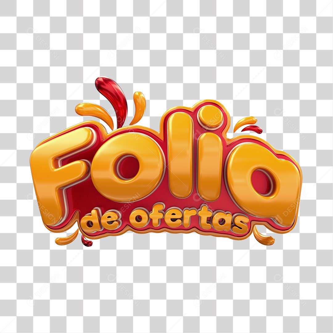 Selo 3D de Carnaval Folia de oferta