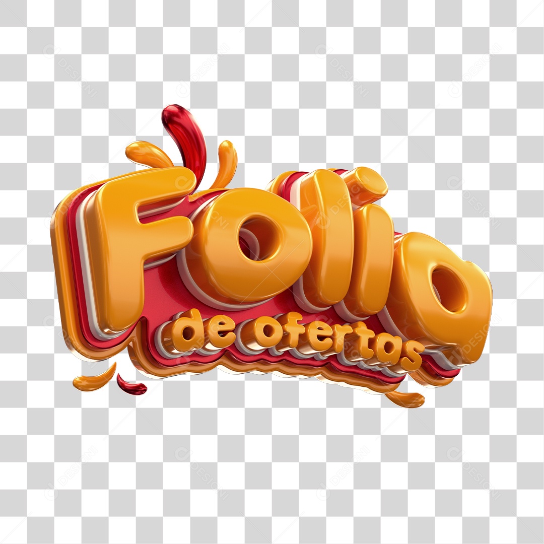 Selo 3D de Carnaval Folia de oferta