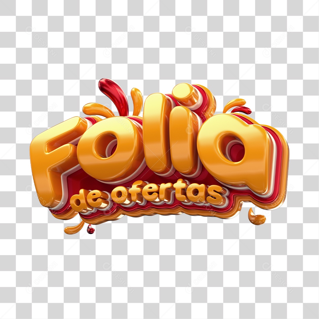 Selo 3D de Carnaval Folia de oferta