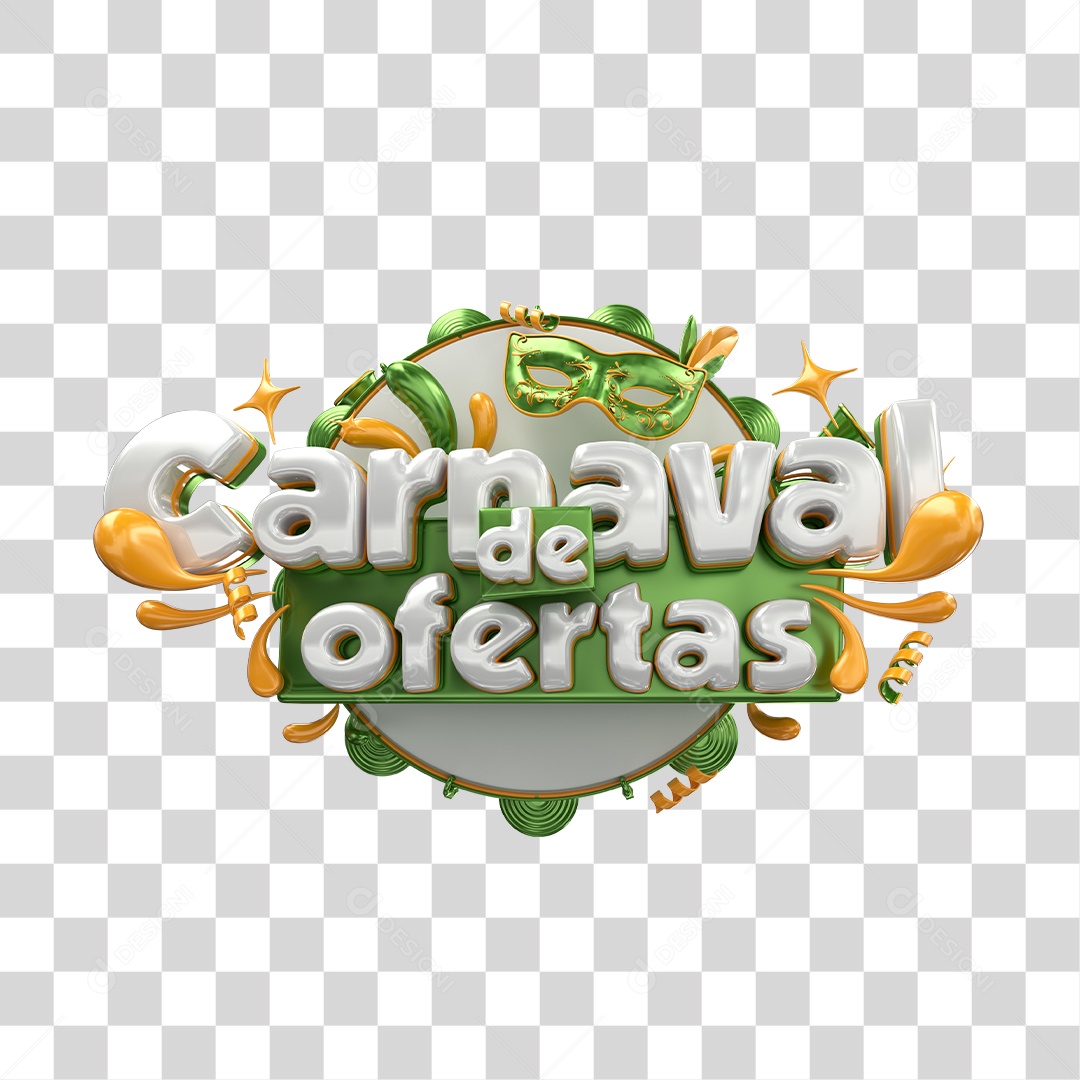 Selo 3D de Carnaval de Ofertas