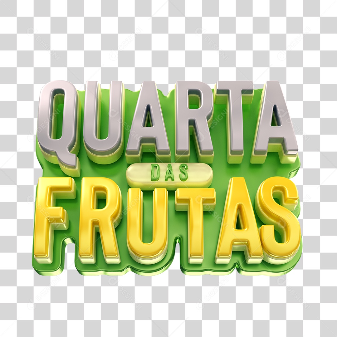 Texto 3D Selo 3D Quarta Das Frutas