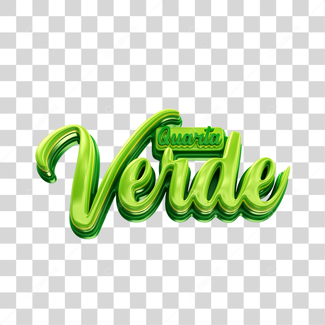 Texto 3D elemento Quarta Verde