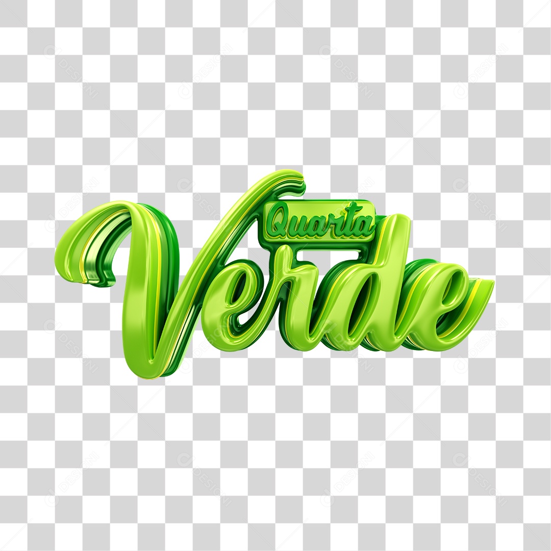 Texto 3D elemento Quarta Verde