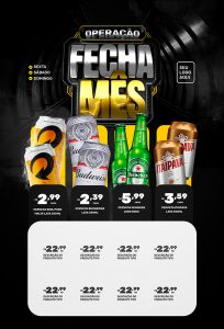 Operação Fecha Mês Skol Heineken Budweiser Itaipava Cervejaria Social Media PSD Editável