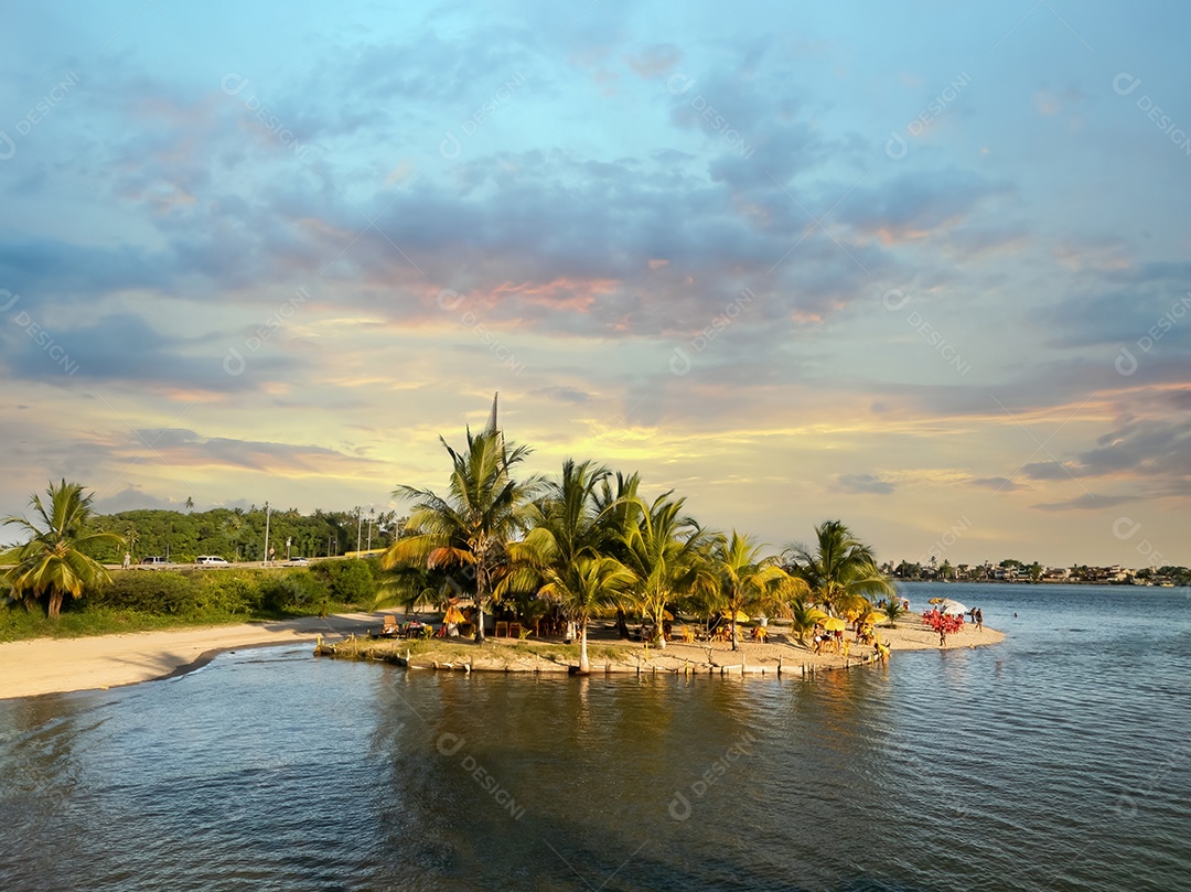 Linda vista da Praia do Cristo em Ilhéus, Bahia, Brasil.