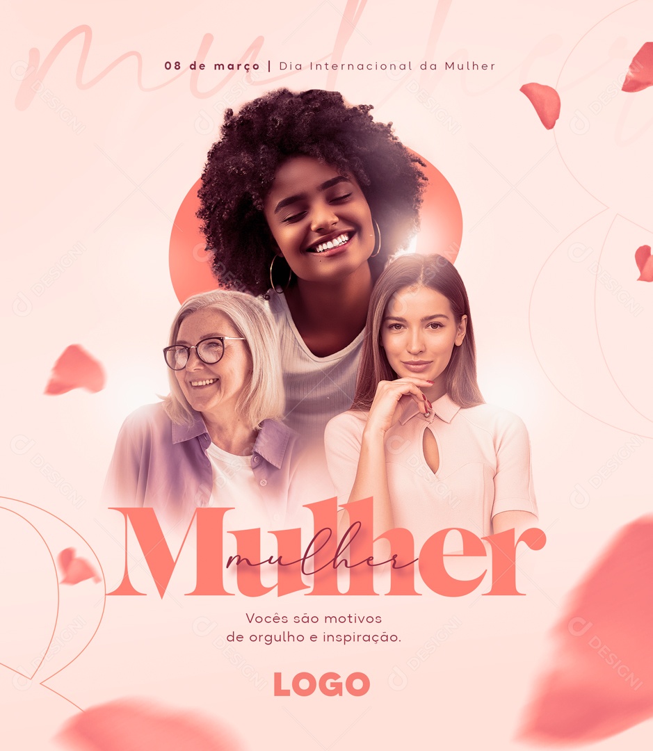 Dia Internacional da Mulher 8 de Março Social Media PSD Editável