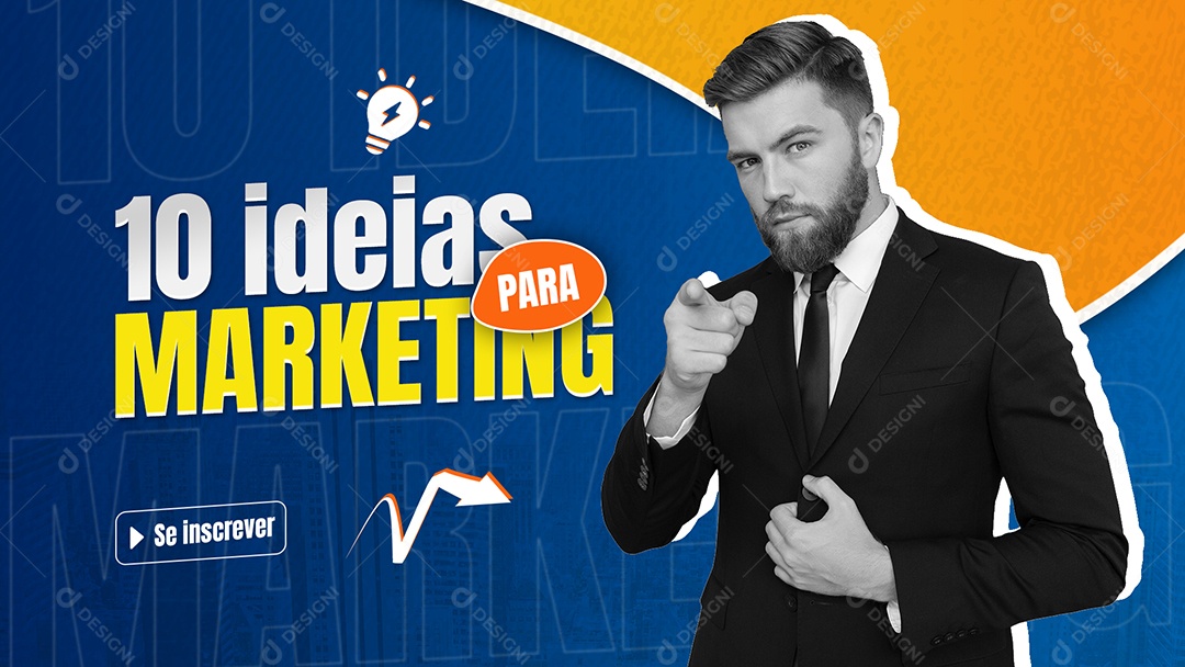 Social Media Banner 10 Ideias Marketing Digital PSD Editável