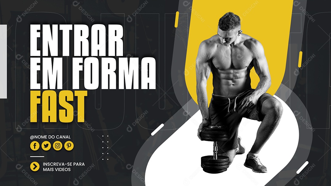 Social Media Banner Academia Entrar em Forma PSD Editável