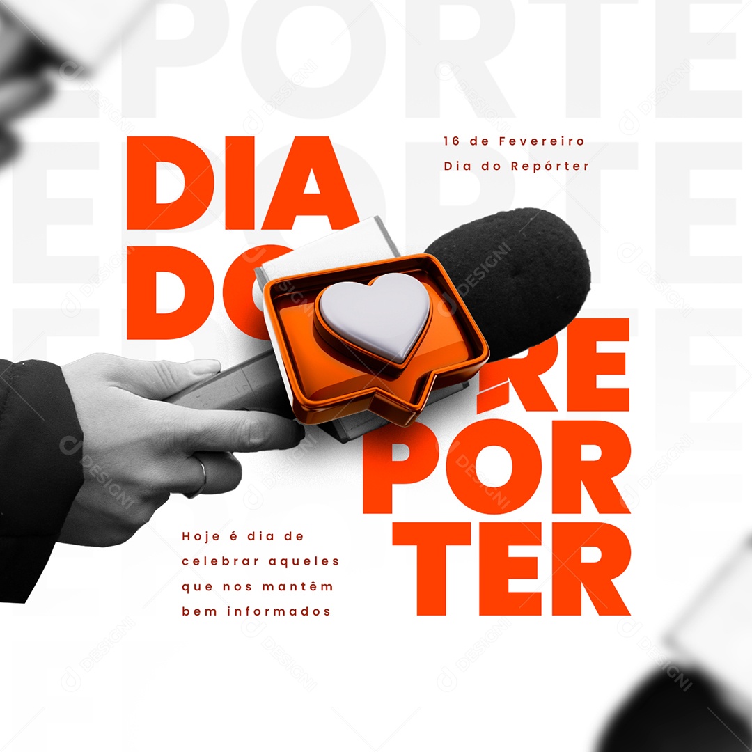 Hoje é Dia de Celebrar Aqueles Dia Do Repórter 16 de Fevereiro Social Media PSD Editável