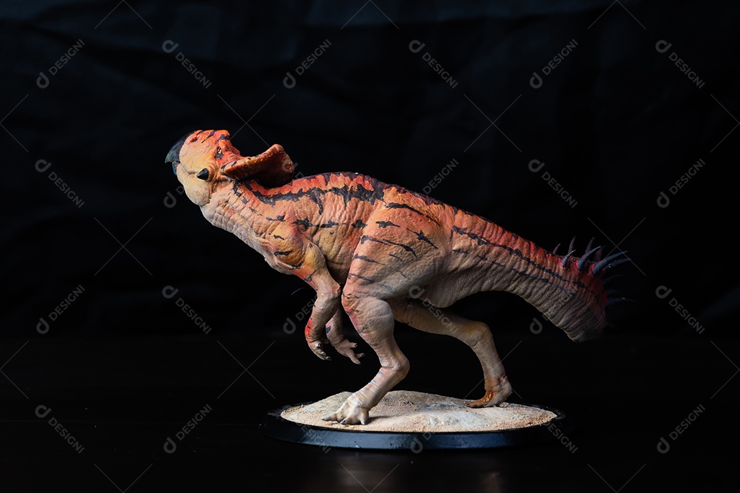 Protoceratops dinossauro em fundo preto