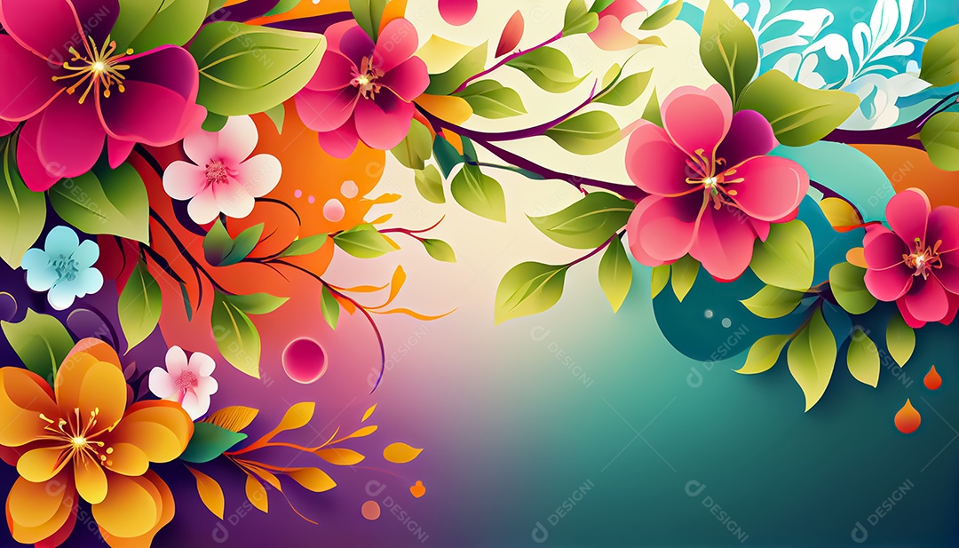 Vector fundo de primavera aquarela