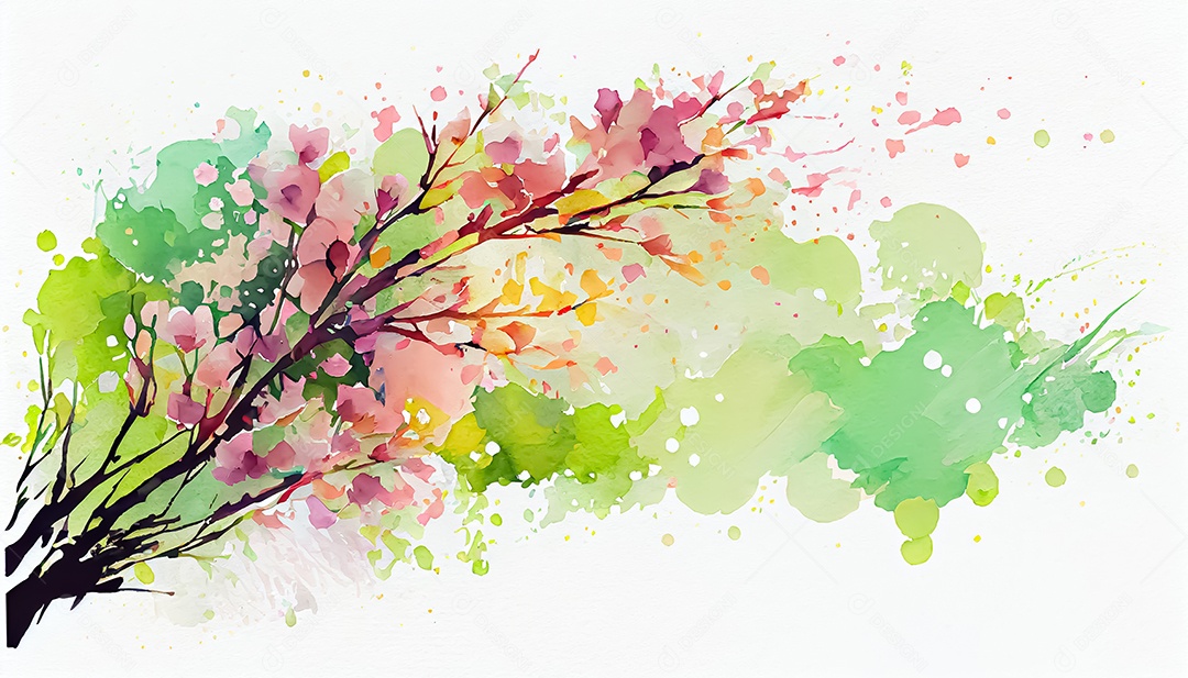 Vector fundo de primavera aquarela