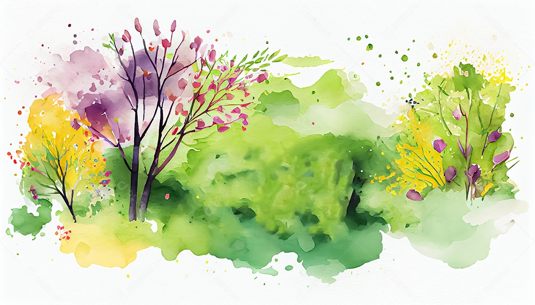 Vector fundo de primavera aquarela