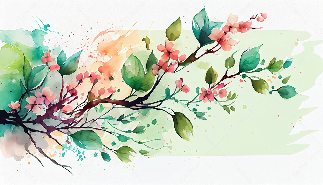 Vector fundo de primavera aquarela
