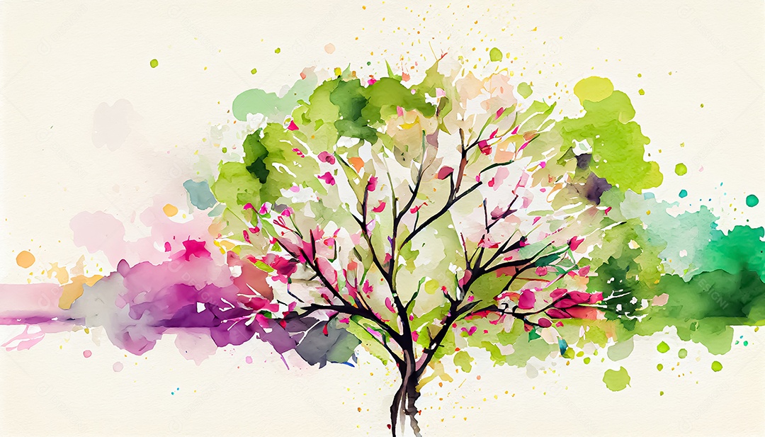 Vector fundo de primavera aquarela