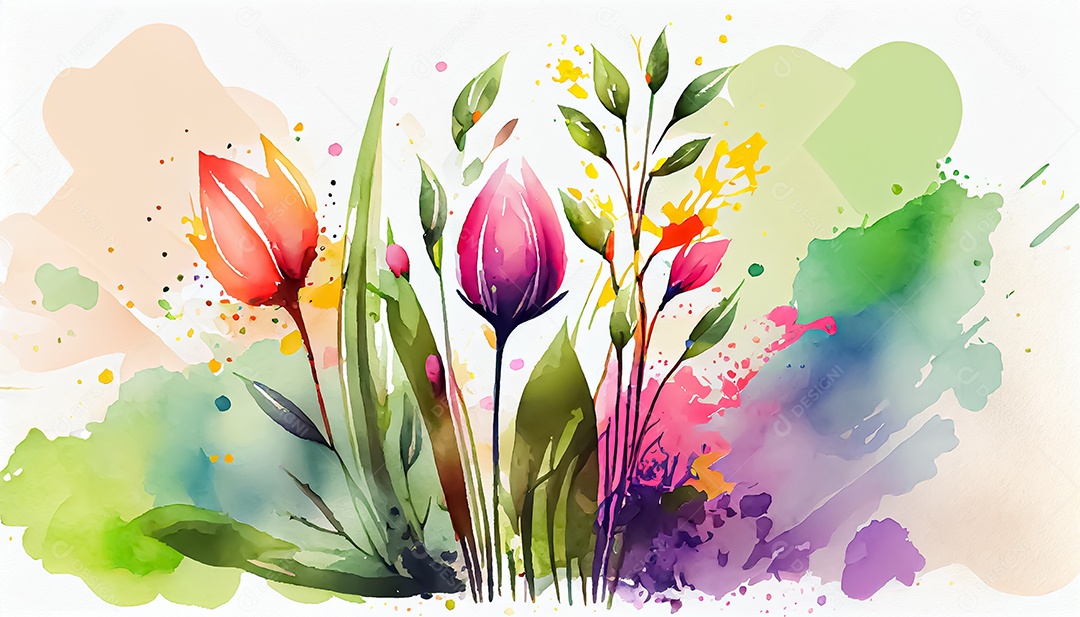 Vector fundo de primavera aquarela