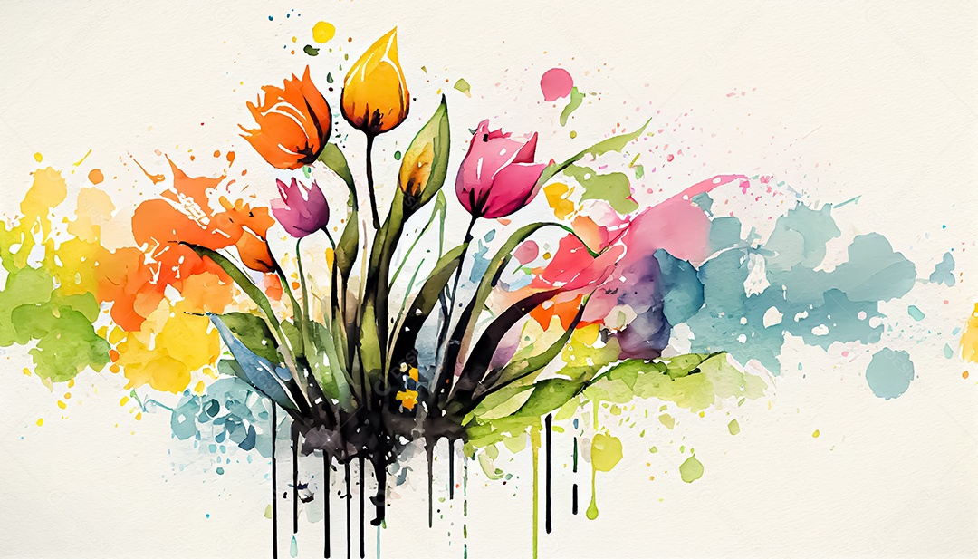Vector fundo de primavera aquarela