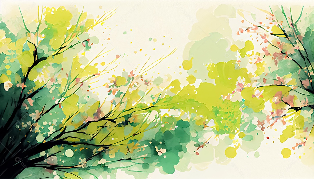 Vector fundo de primavera aquarela