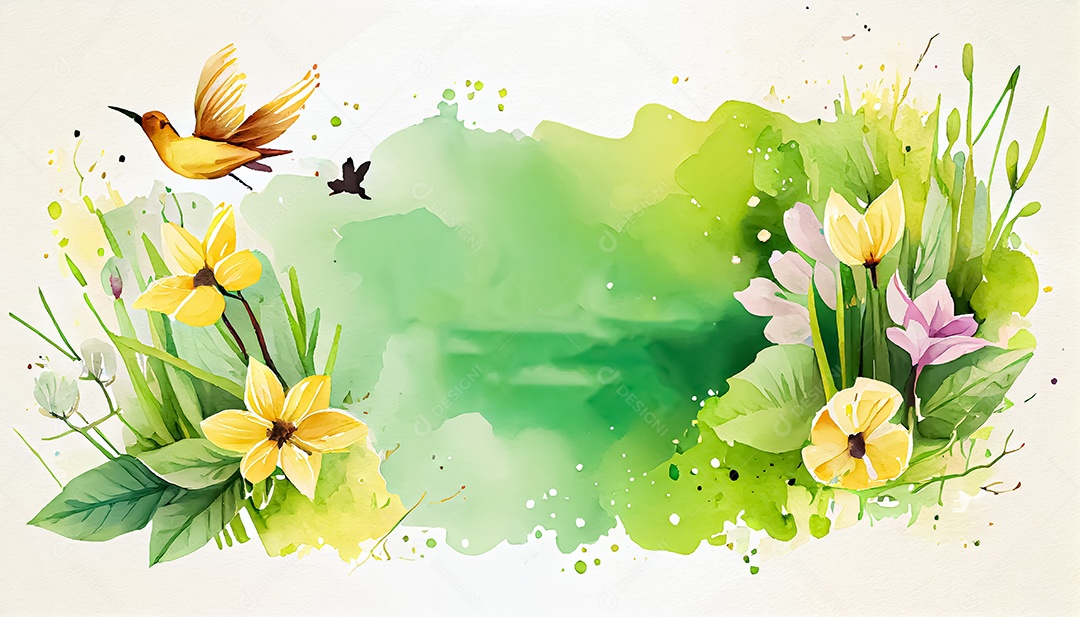 Vector fundo de primavera aquarela