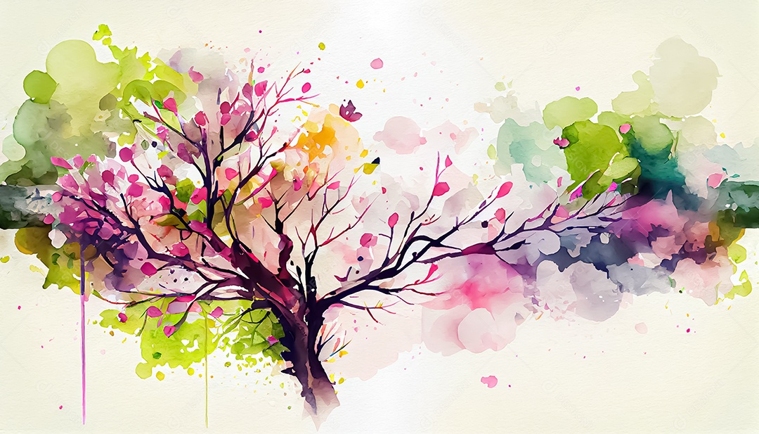 Vector fundo de primavera aquarela