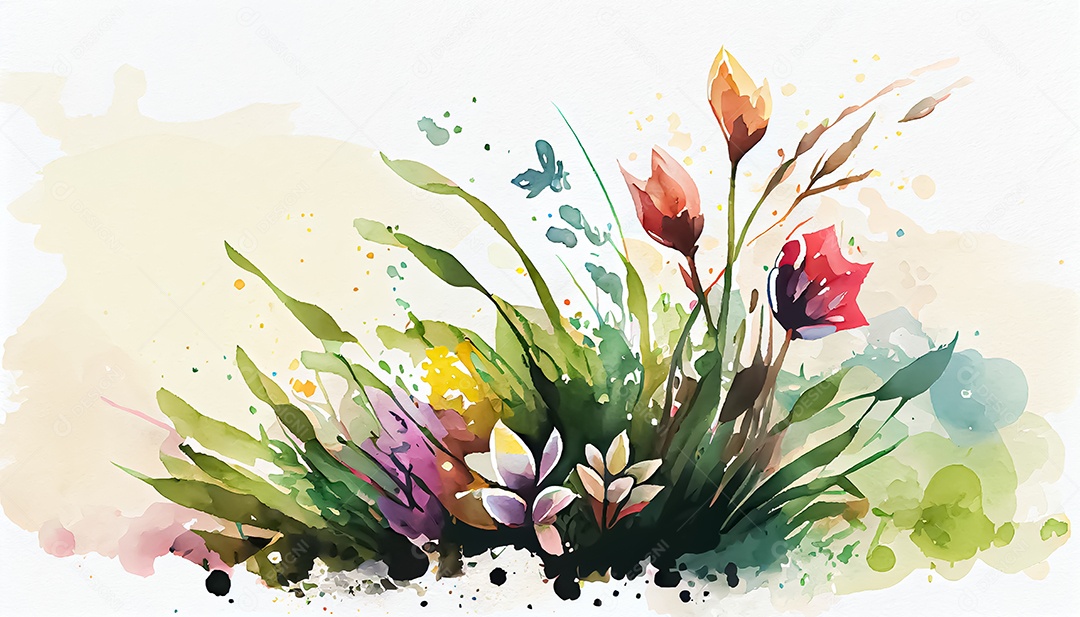 Vector fundo de primavera aquarela