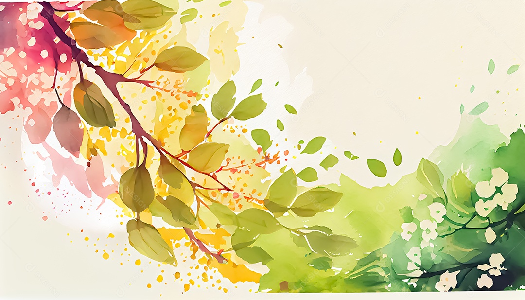 Vector fundo de primavera aquarela